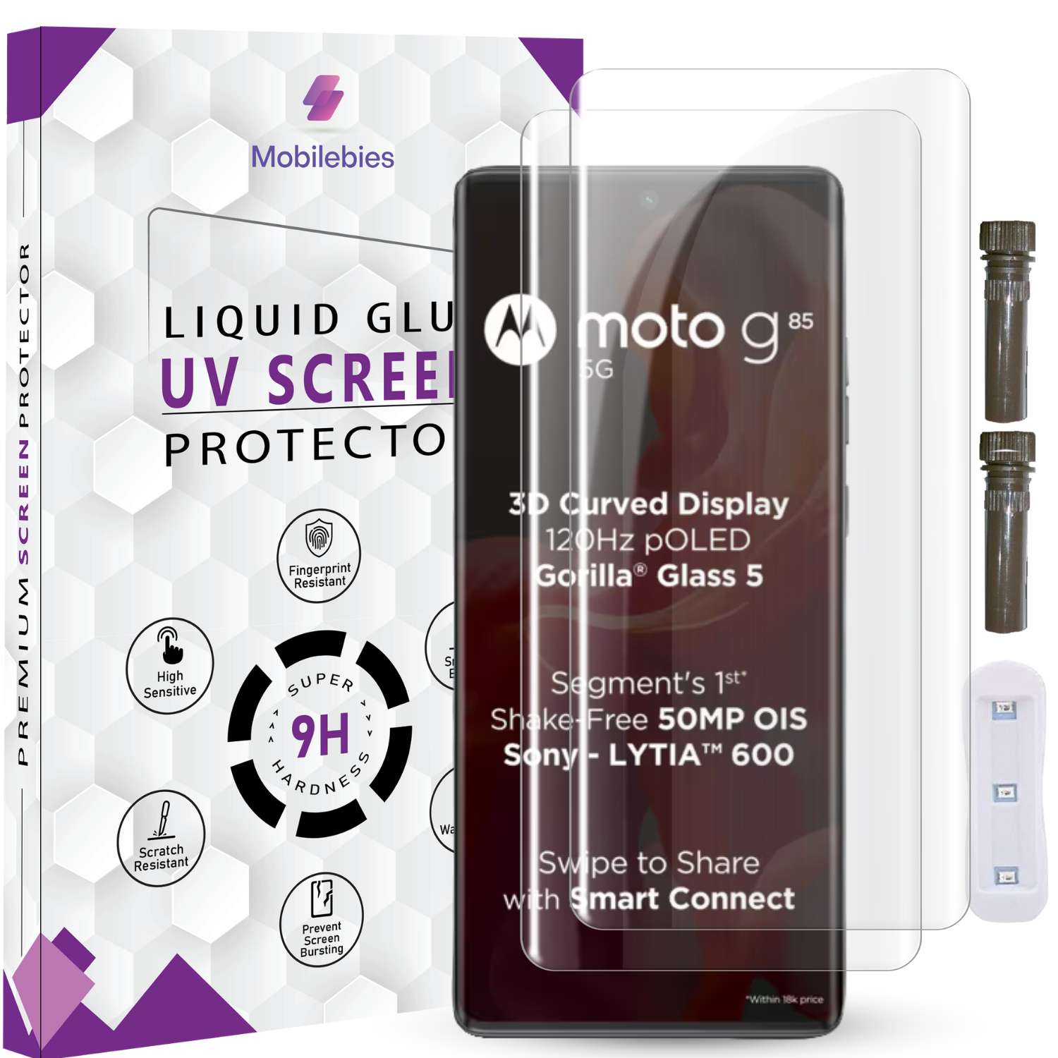 Tempered Glass For Motorola G85 Advanced HD+ UV Glass Screen Protector Guard Secondary image