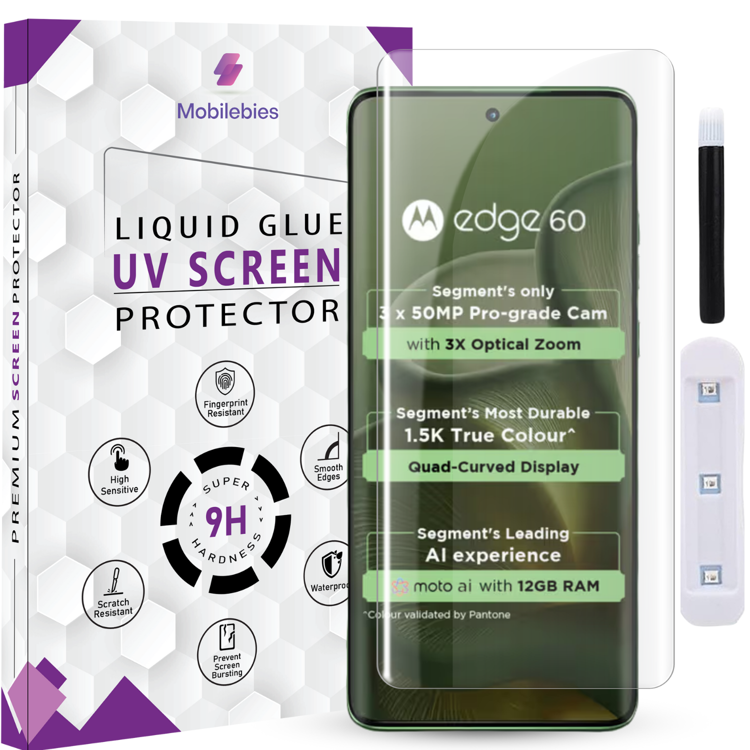Tempered Glass For Motorola Edge 60 Premium HD+ UV Glass Screen Protector Guard Main image