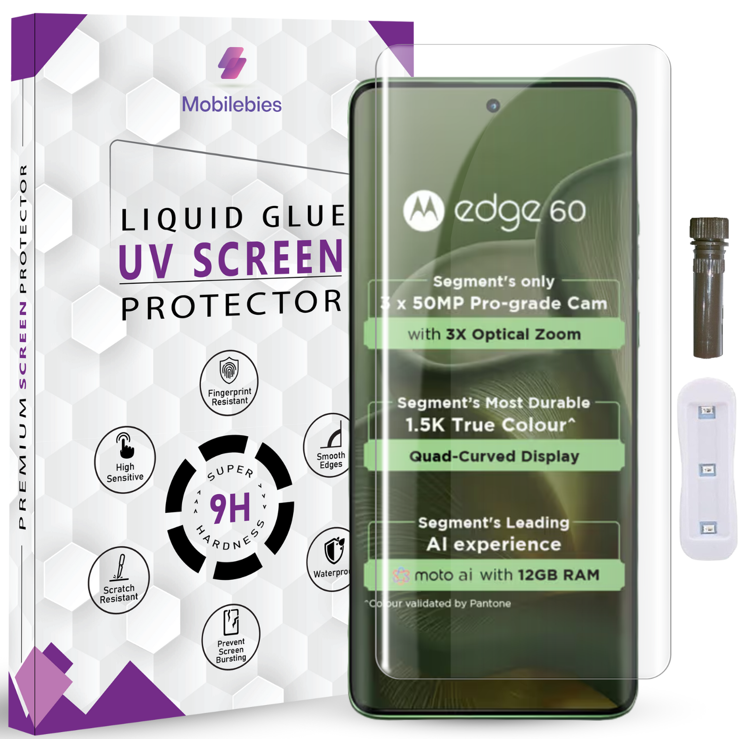 Tempered Glass For Motorola Edge 60 Advanced HD+ UV Glass Screen Protector Guard Main image