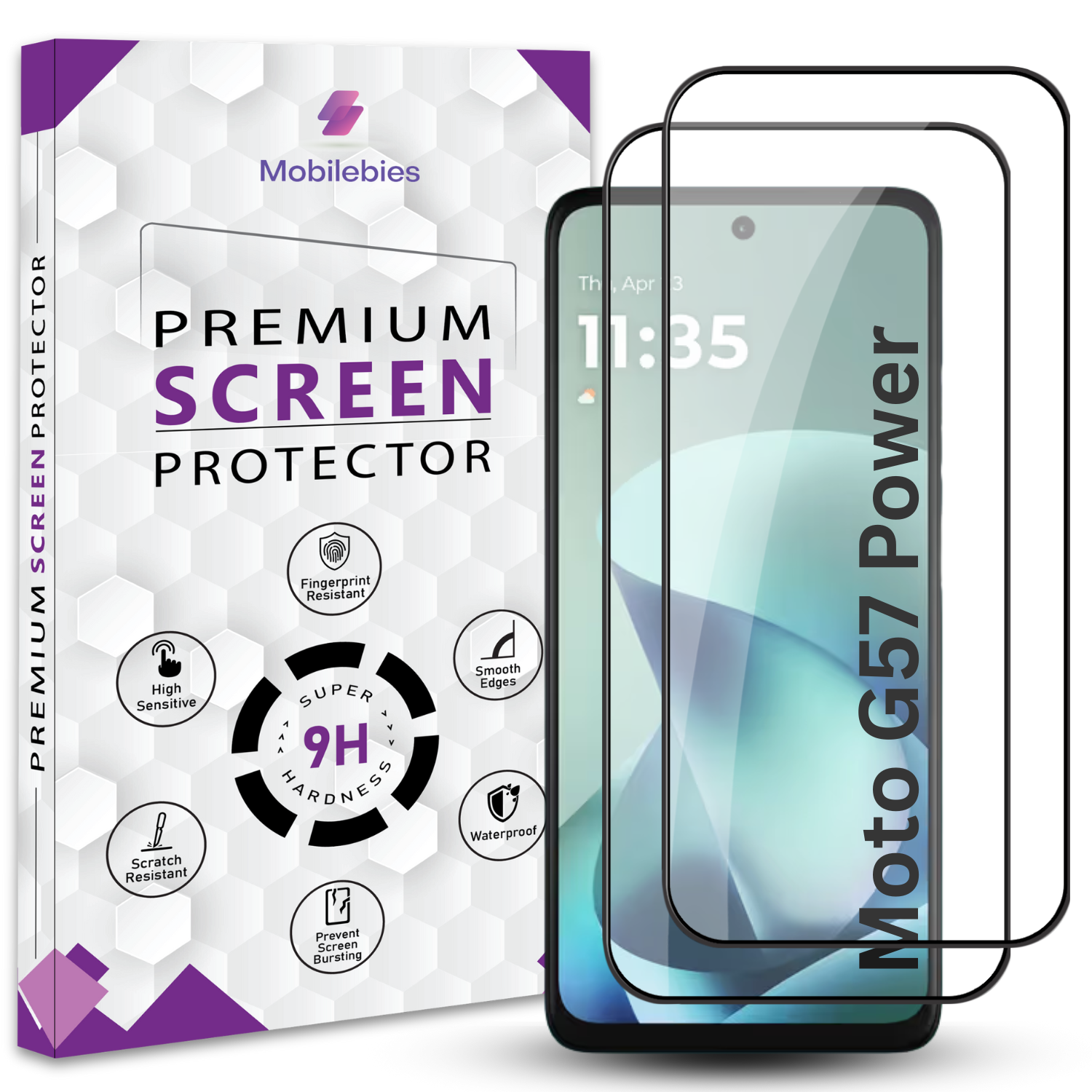 Tempered Glass for Motorola G57 Power Premium Screen Protector Guard Secondary image