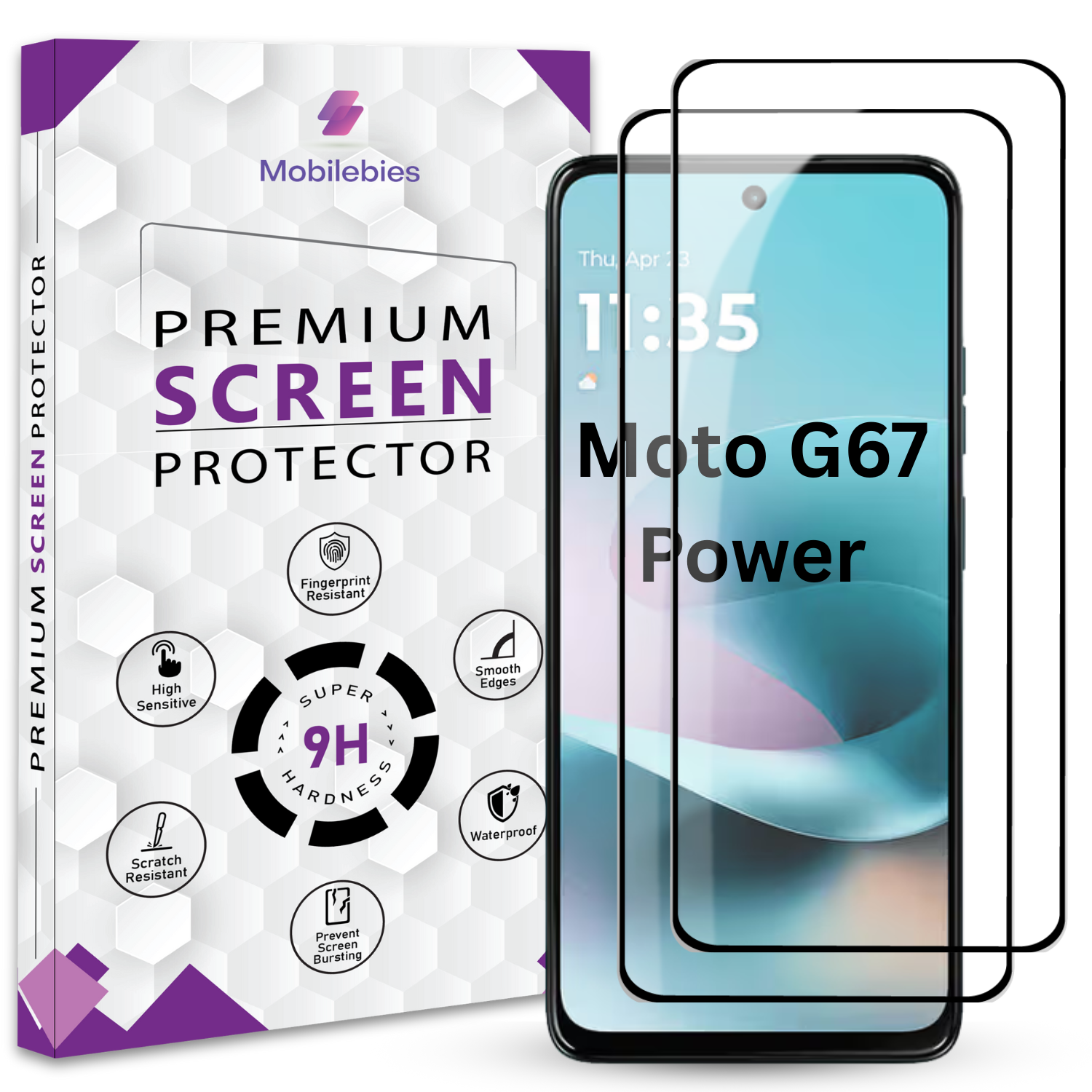 Tempered Glass for Motorola G67 Power Premium Screen Protector Guard Secondary image