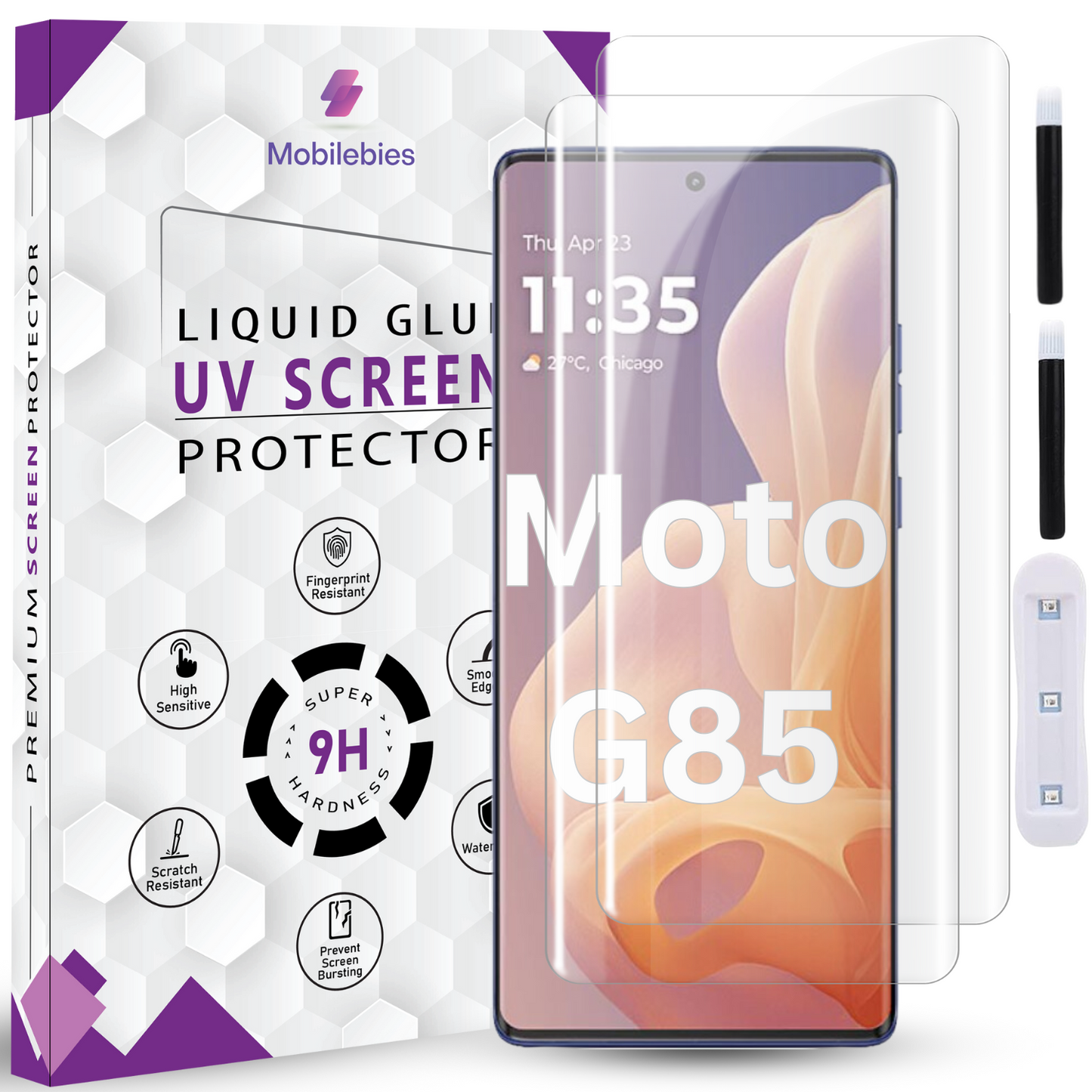 Tempered Glass For MotoRola G85 Premium HD+ UV Glass Screen Protector Guard