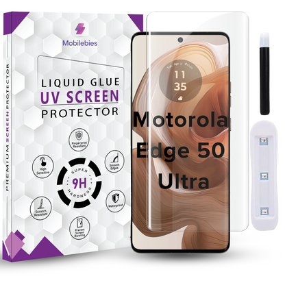 Tempered Glass For Motorola Edge 50 Ultra Premium HD+ UV Glass Screen Protector Guard