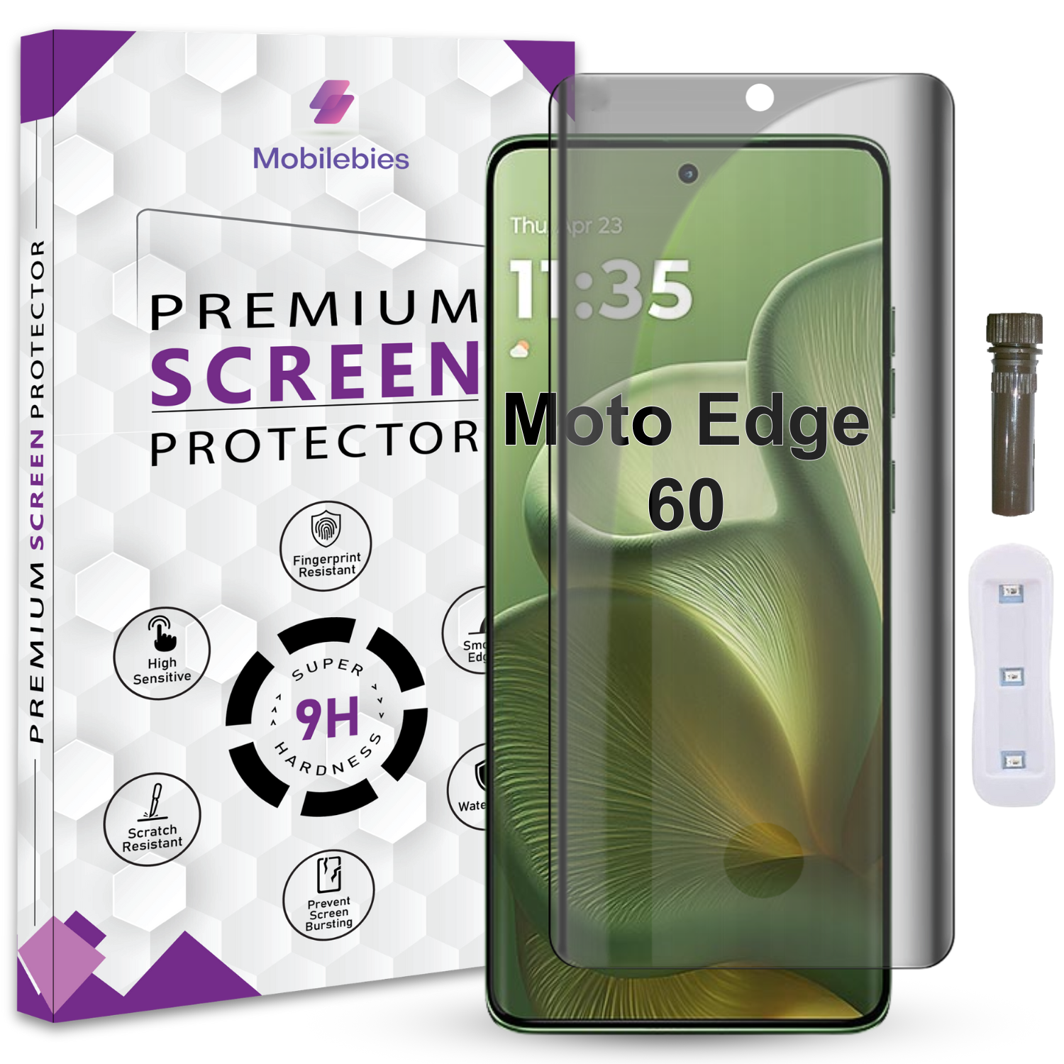 Mobilebies Motorola Edge 60 Advanced HD+ UV Privacy Tempered Glass Screen Protector Guard Main image
