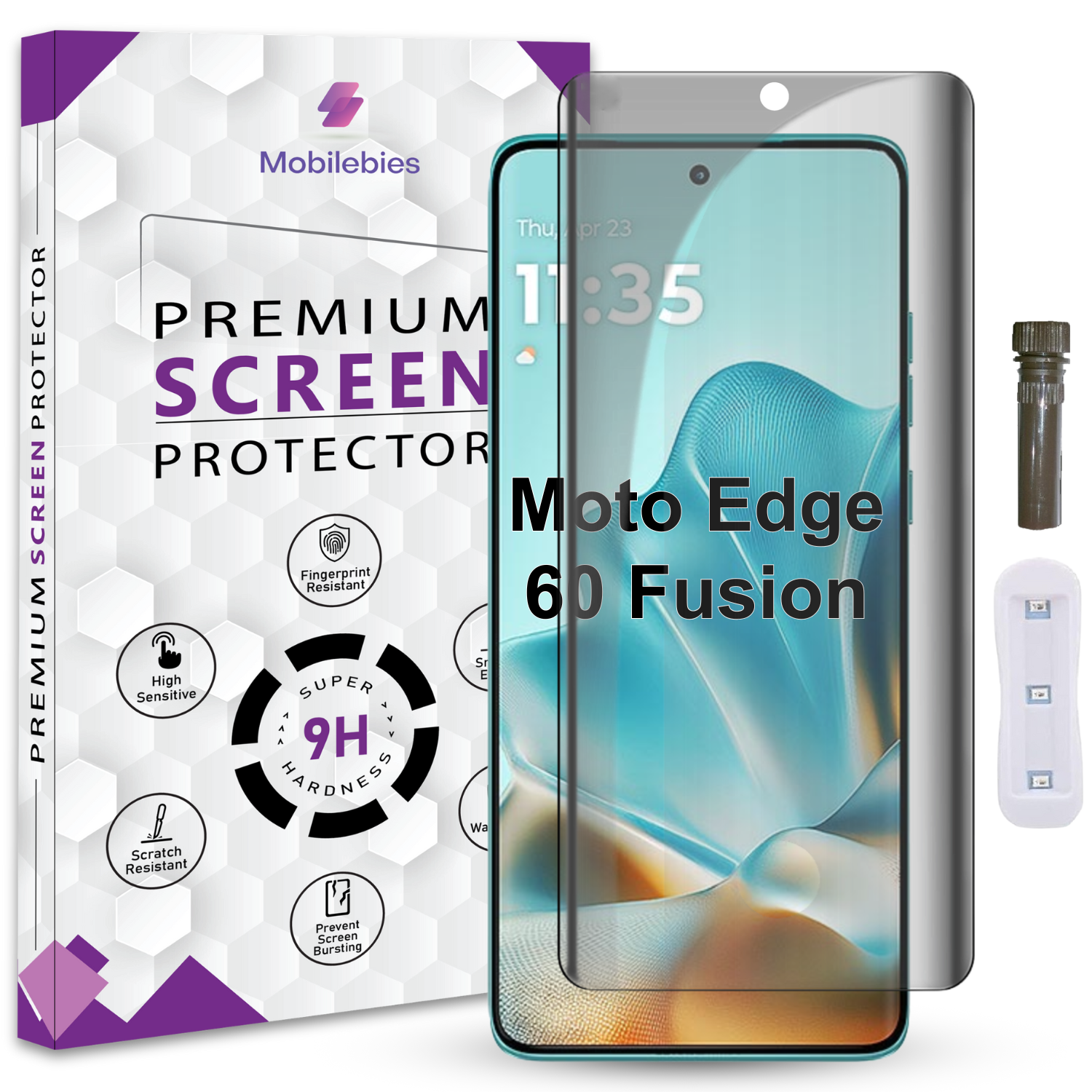 Mobilebies Motorola Edge 60 Fusion Advanced HD+ UV Privacy Tempered Glass Screen Protector Guard Main image