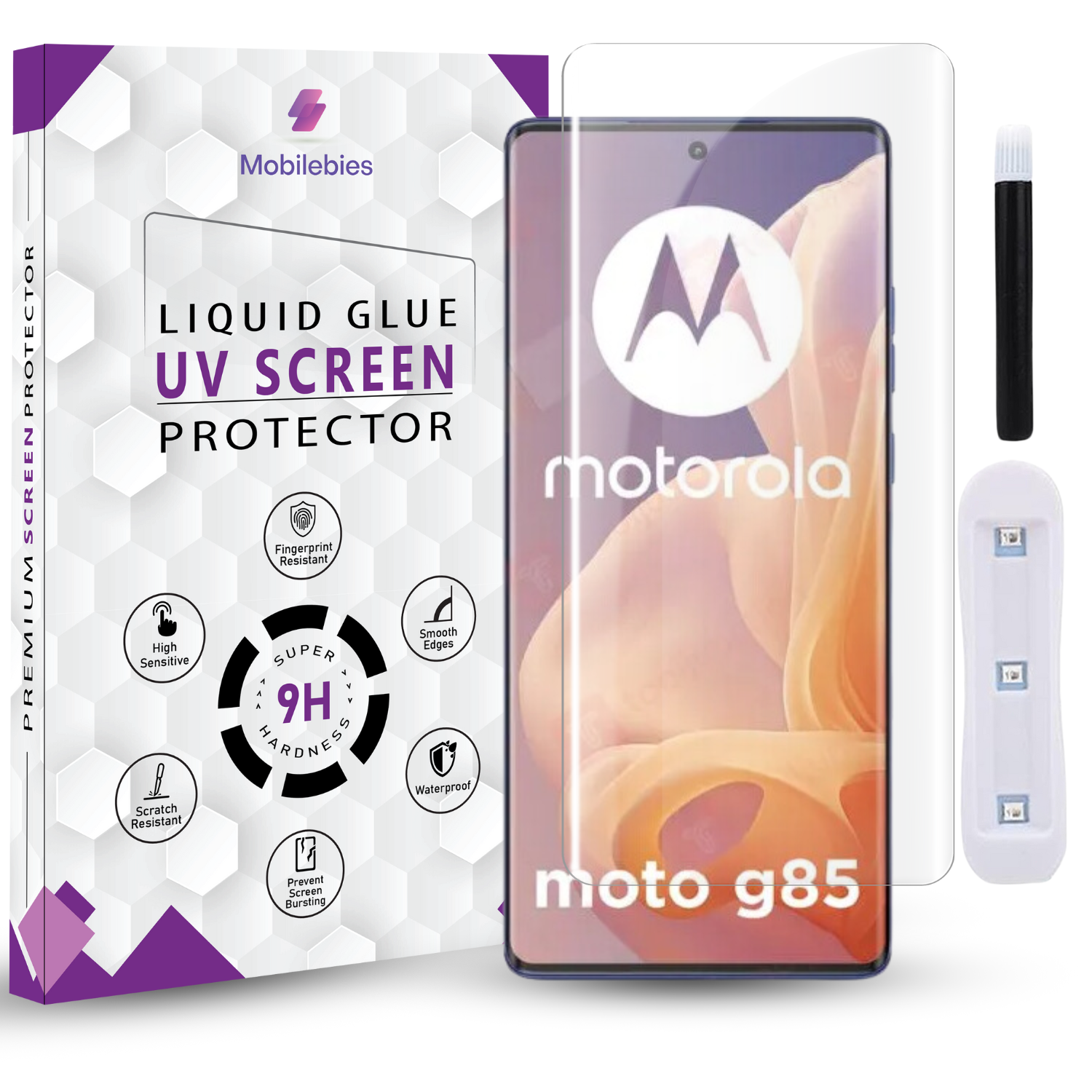 Tempered Glass For MotoRola G85 Premium HD+ UV Glass Screen Protector Guard Main image