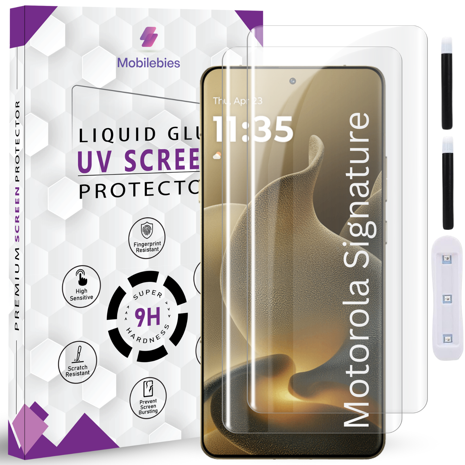 Motorola Signature Premium HD+ UV Glass Screen Protector Secondary image