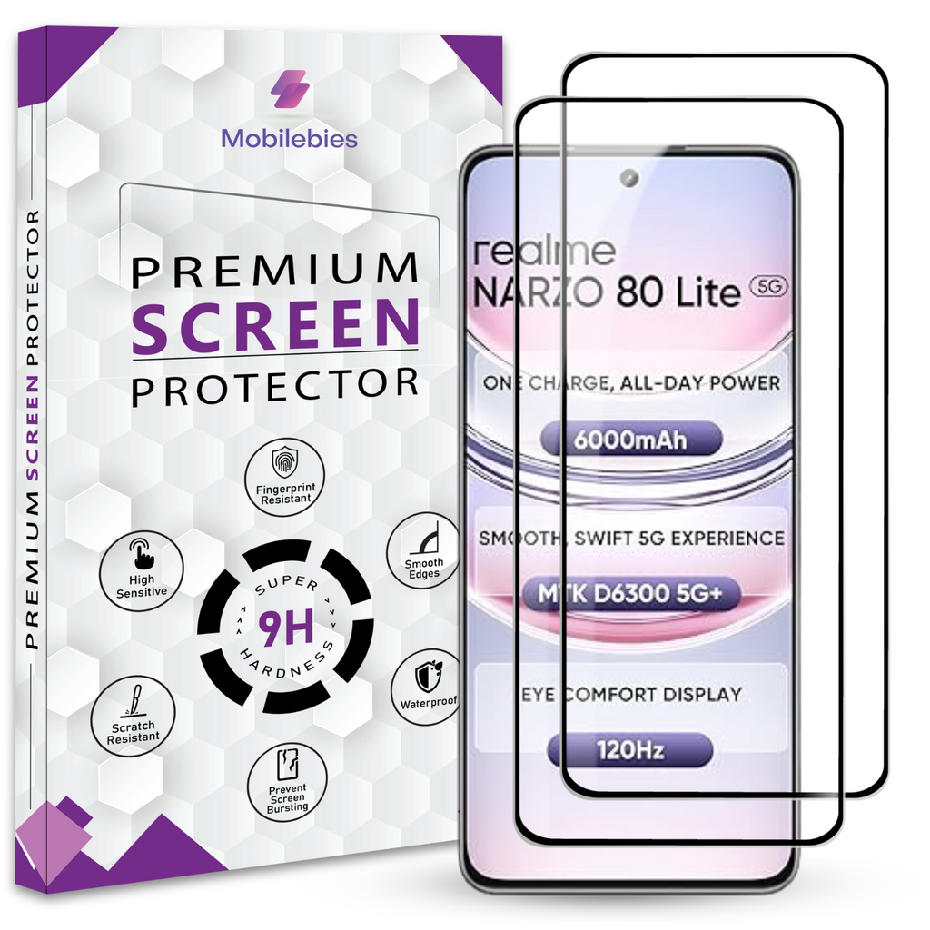 Tempered Glass for Realme Narzo 80 Lite 5G Premium Screen Protector Guard