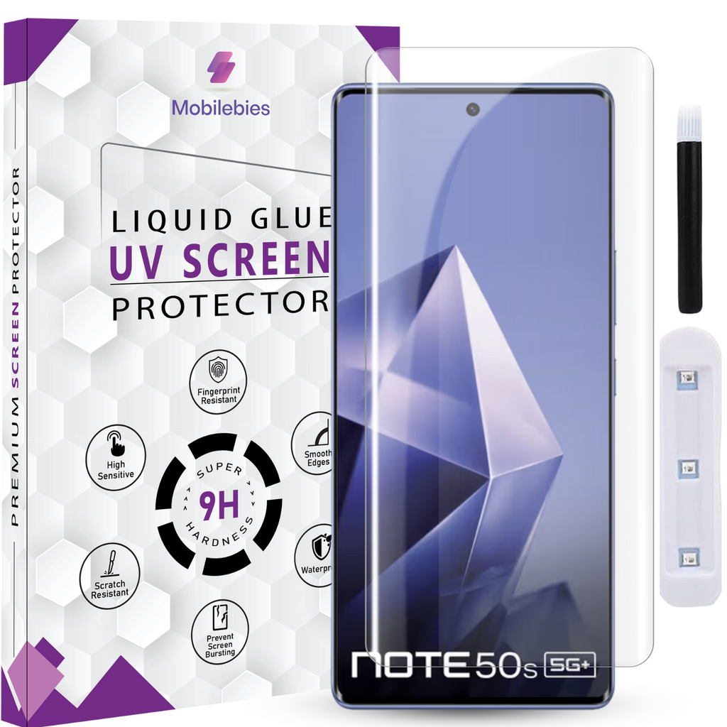 Tempered Glass For infinix Note 50s Premium HD+ UV Glass Screen Protector Guard
