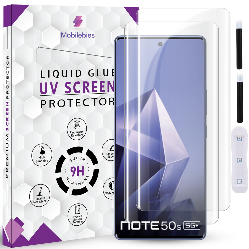 Tempered Glass For infinix Note 50s Premium HD+ UV Glass Screen Protector Guard