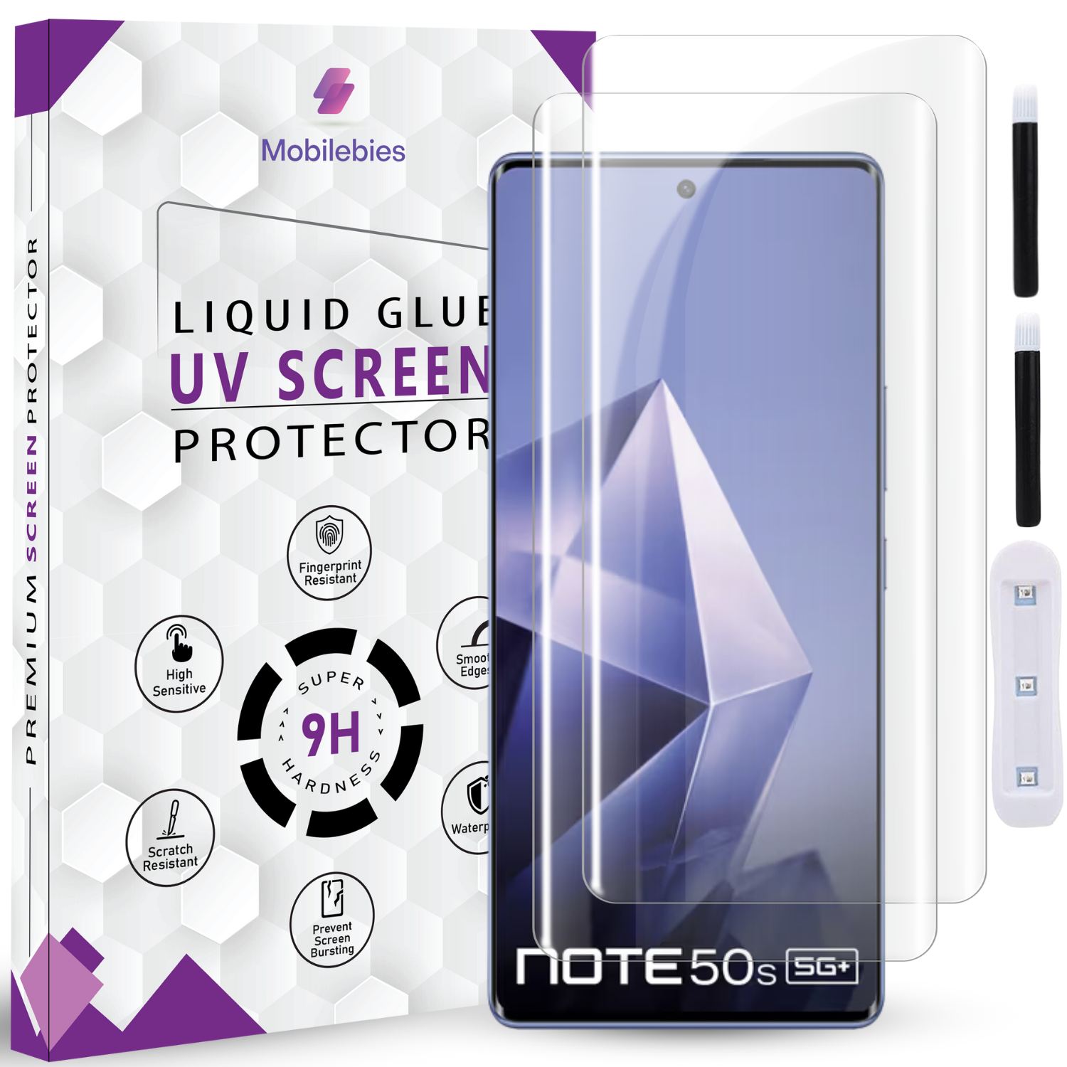 Tempered Glass For infinix Note 50s Premium HD+ UV Glass Screen Protector Guard