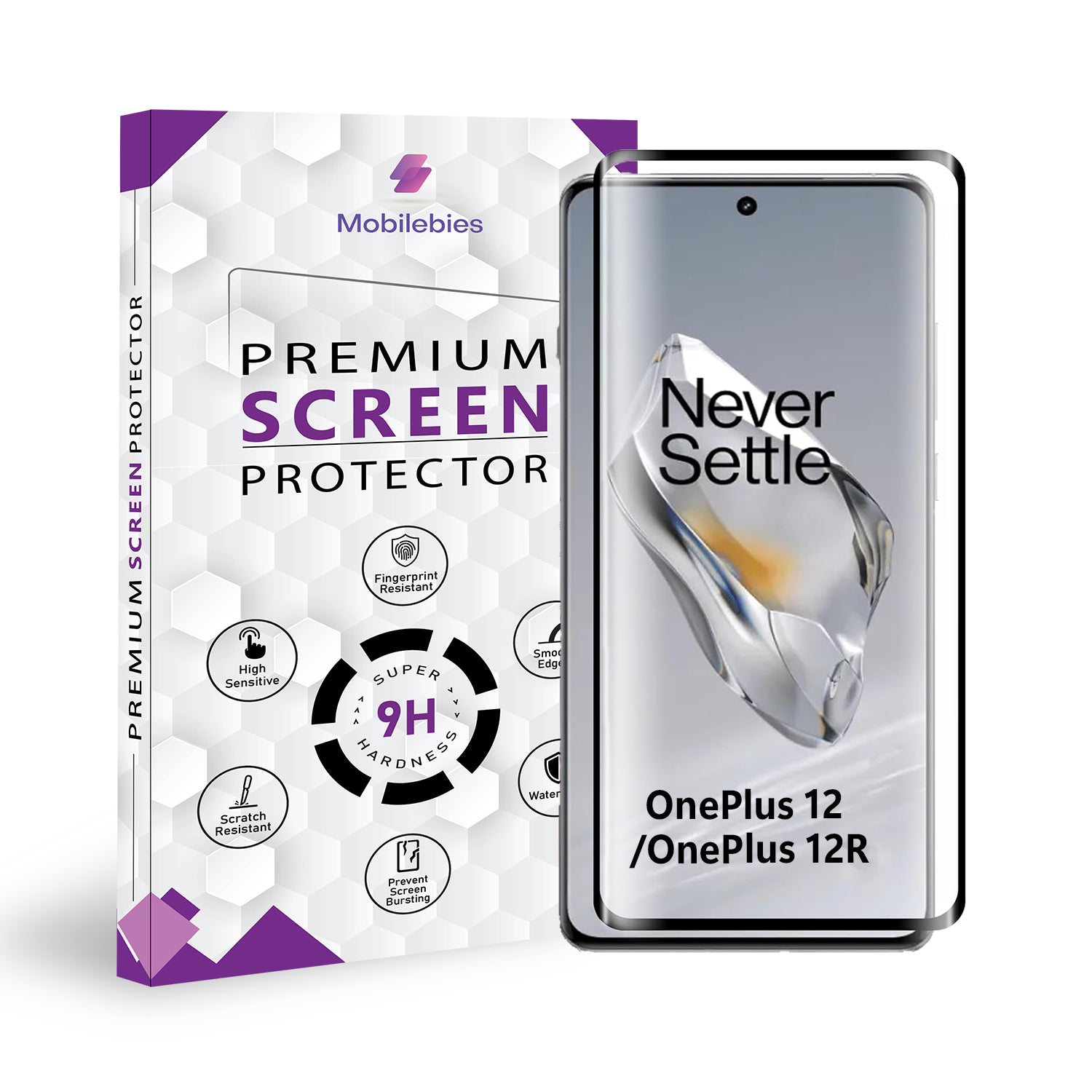 OnePlus 12 / OnePlus 12R Full Glue Screen Protector Tempered Glass Main image
