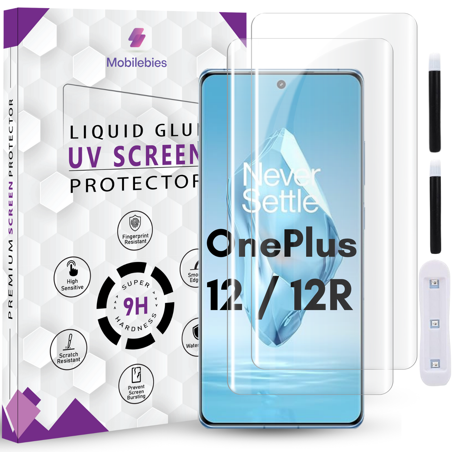 Tempered Glass For Oneplus12R Premium HD+ UV Glass Screen Protector Guard