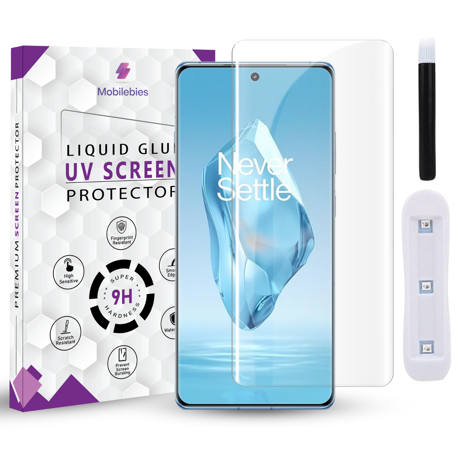 Tempered Glass For Oneplus12R Premium HD+ UV Glass Screen Protector Guard Main image