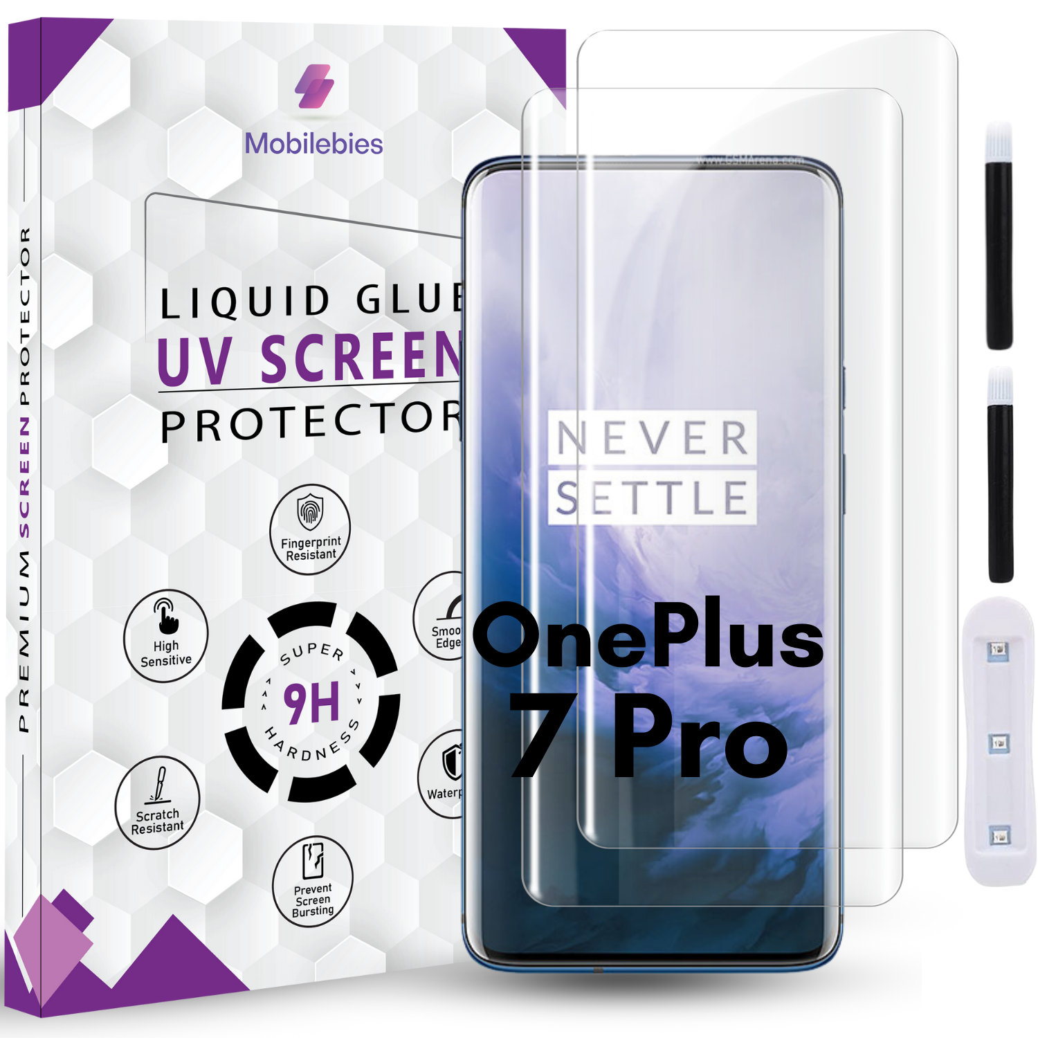 Tempered Glass For Oneplus 7 Pro Premium HD+ UV Glass Screen Protector Guard Secondary image