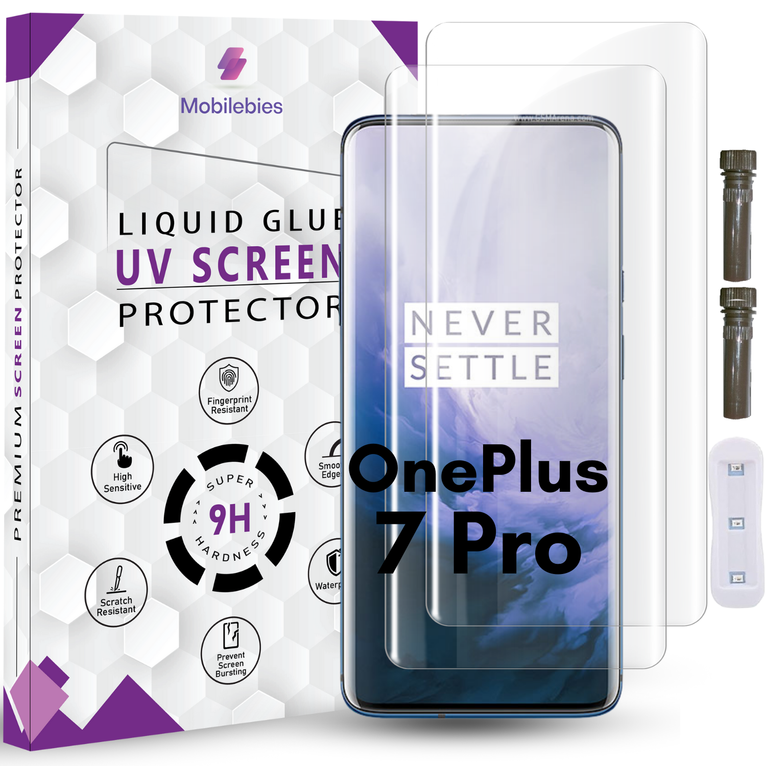 Tempered Glass For Oneplus 7 Pro Advanced HD+ UV Glass Screen Protector Guard Secondary image