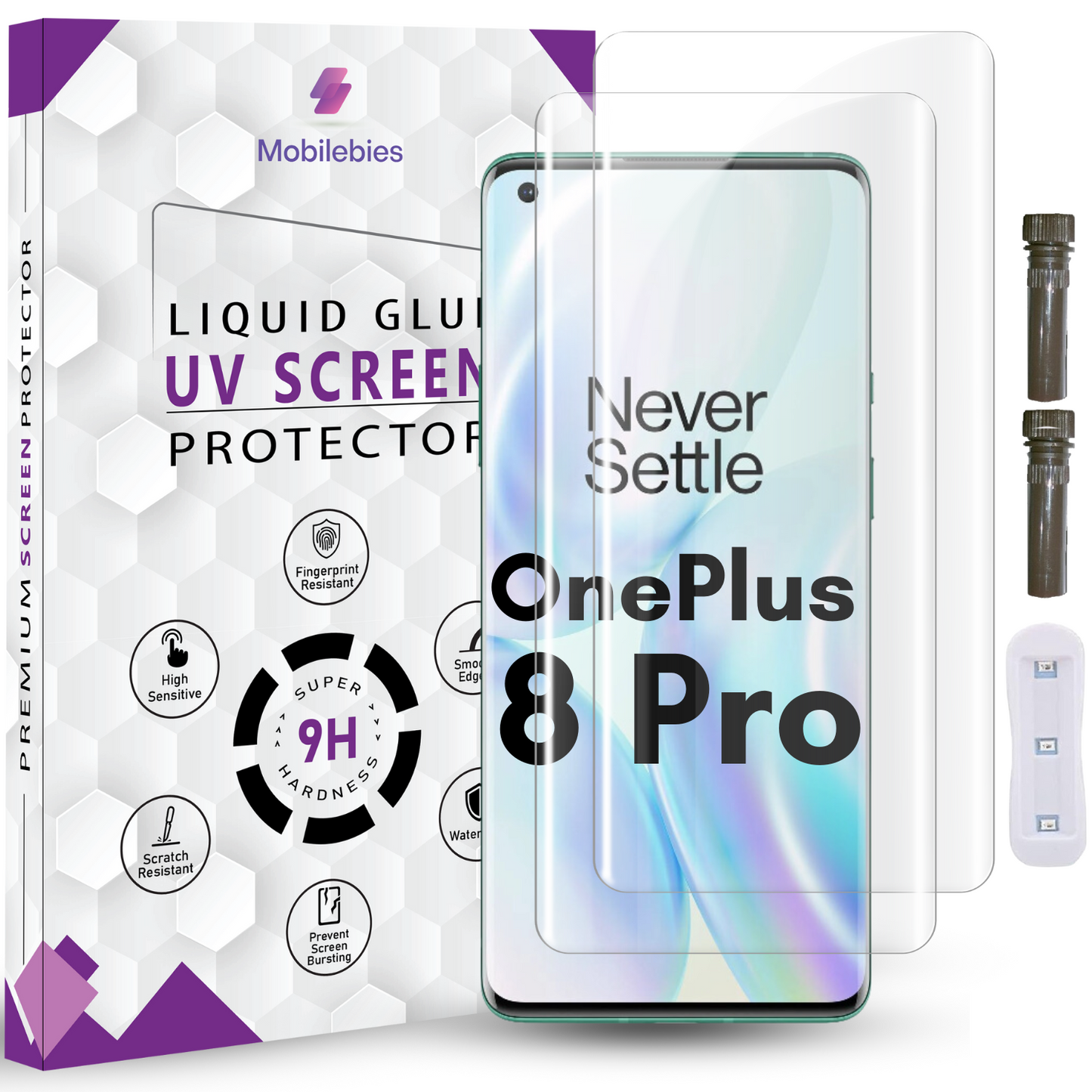 Tempered Glass For Oneplus 8 Pro Advanced HD+ UV Glass Screen Protector Guard