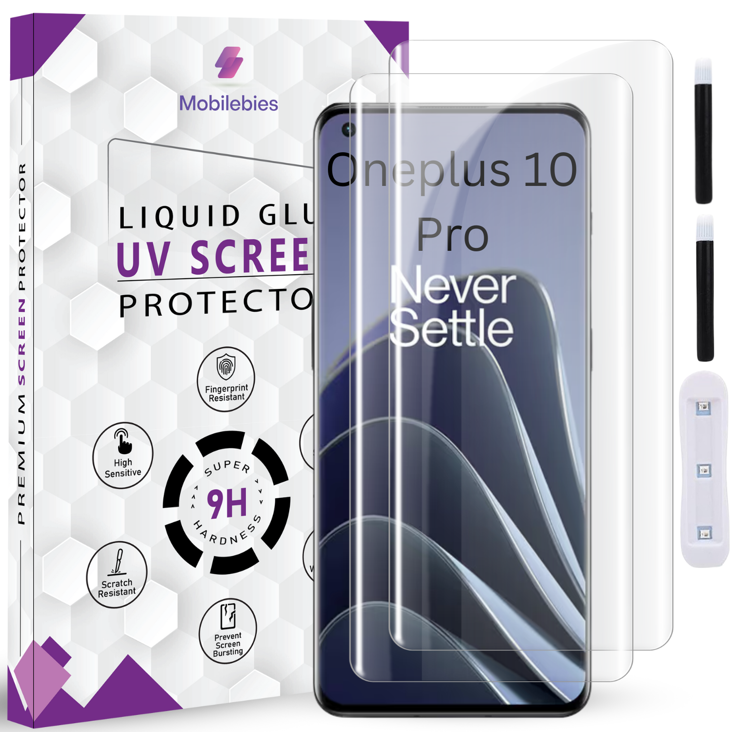 Tempered Glass For Oneplus 10 Pro Premium HD+ UV Glass Screen Protector Guard Secondary image