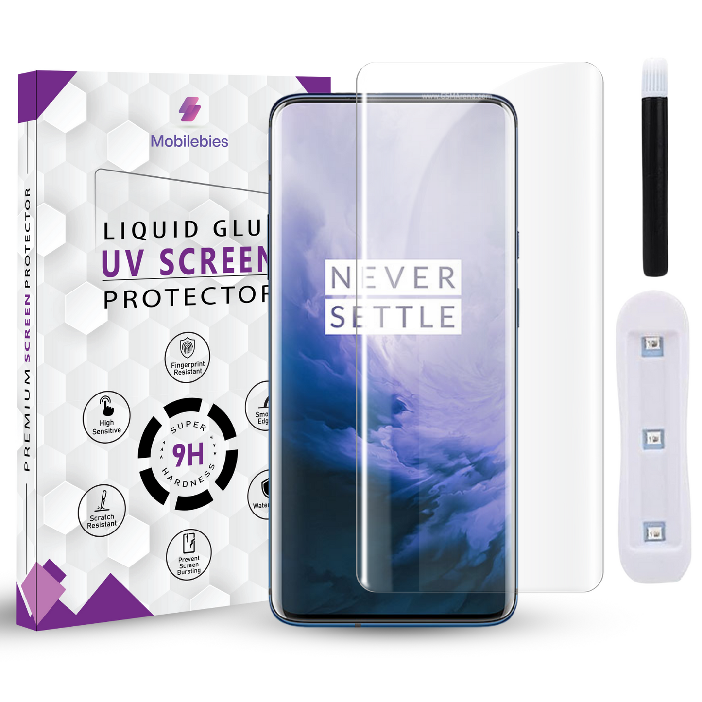Tempered Glass For Oneplus 7 Pro Premium HD+ UV Glass Screen Protector Guard