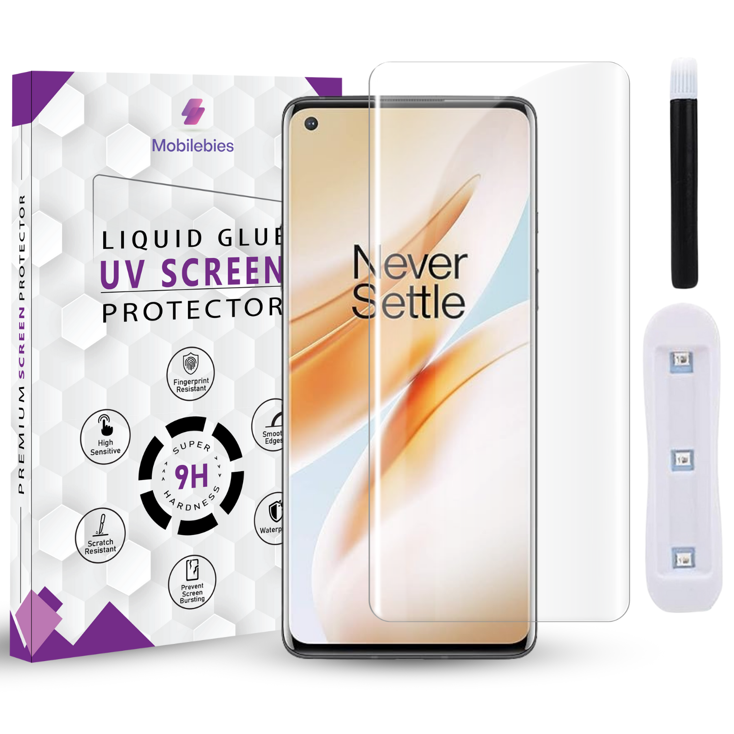 Tempered Glass For Oneplus 8 Pro Premium HD+ UV Glass Screen Protector Guard Main image