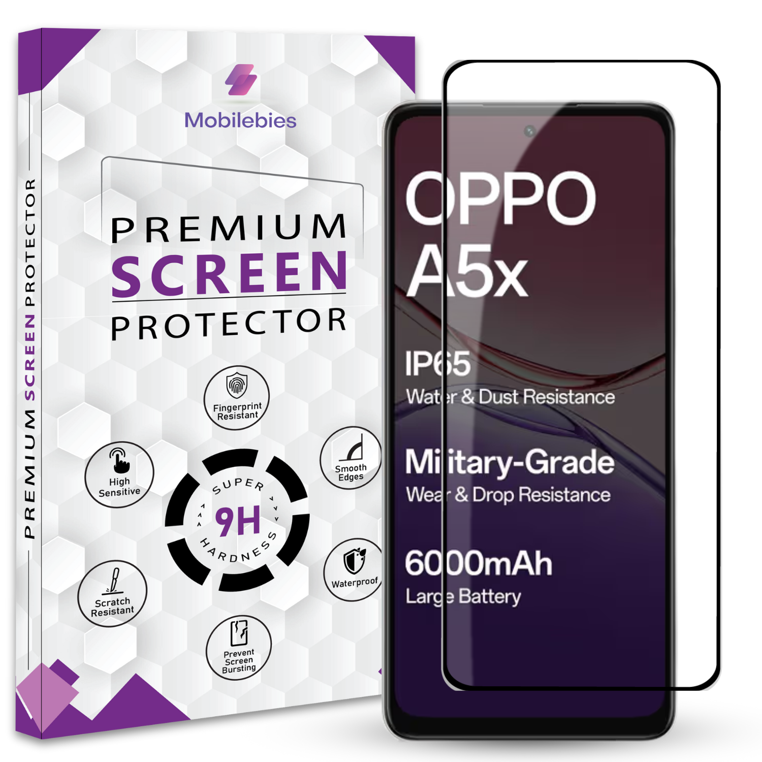 Tempered Glass for Oppo A5X Premium Screen Protector Guard Main image