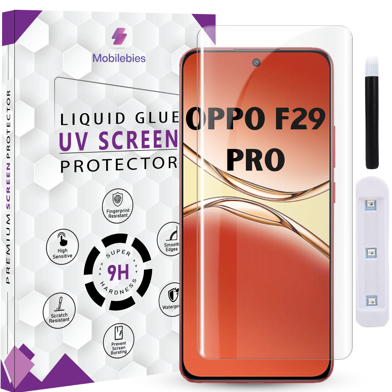 Tempered Glass For Oppo F29 Pro Premium HD+ UV Glass Screen Protector Guard Main image