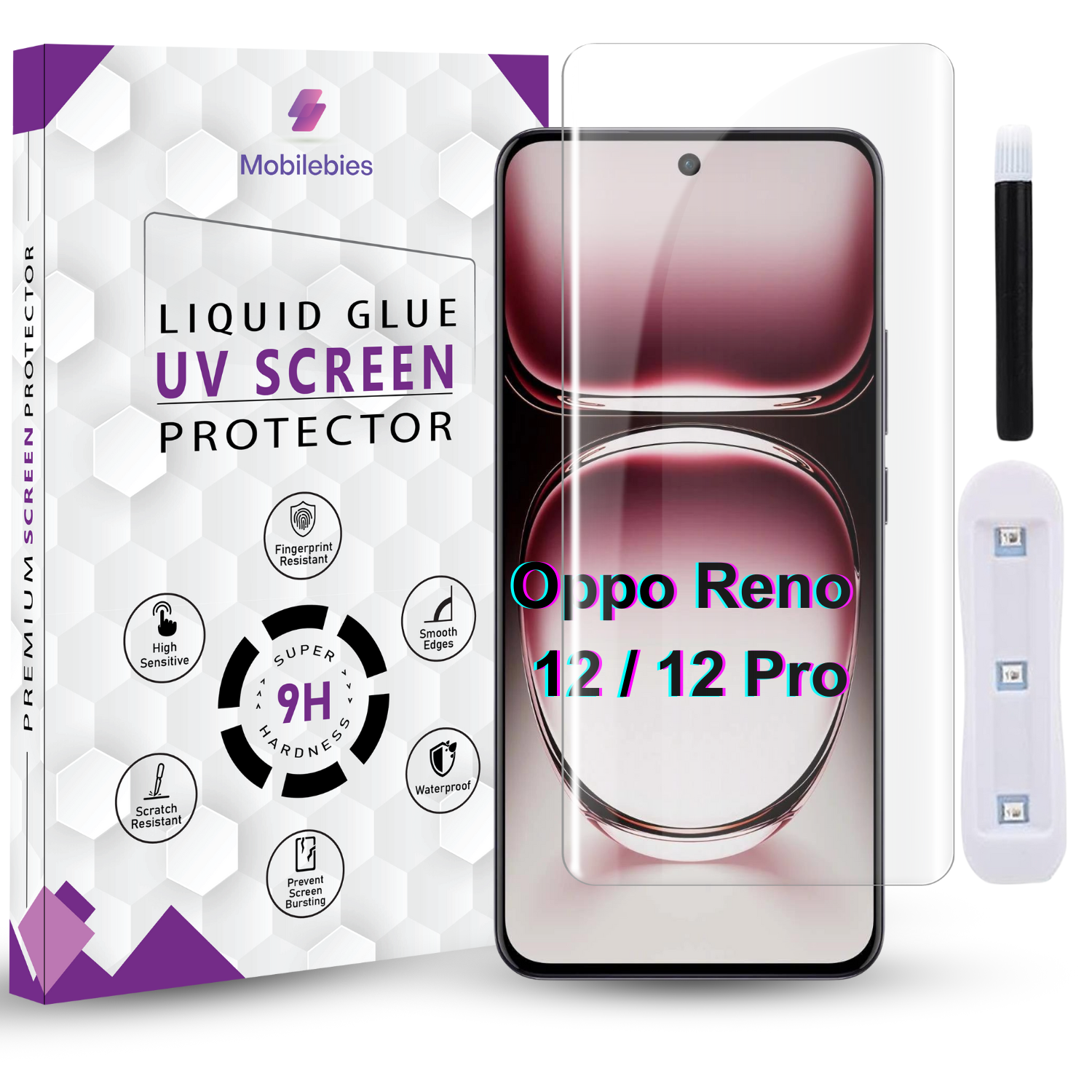 Tempered Glass For Oppo Reno 12 Premium HD+ UV Glass Screen Protector Guard Main image