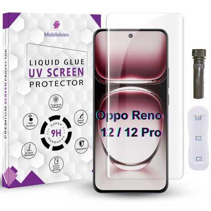 Tempered Glass For Oppo Reno 12 Advanced HD+ UV Glass Screen Protector Guard
