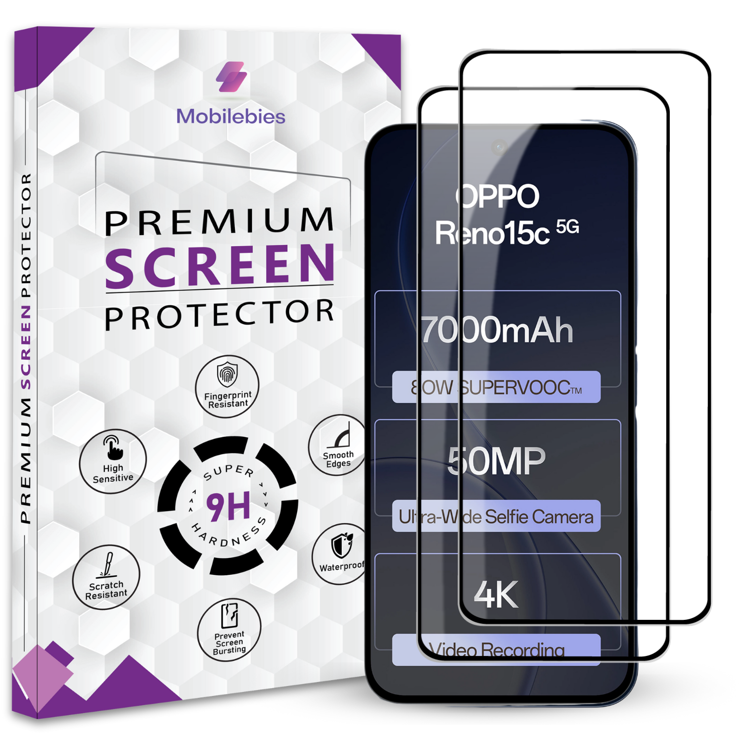 Oppo Reno 15C OG Premium Screen Protector Secondary image