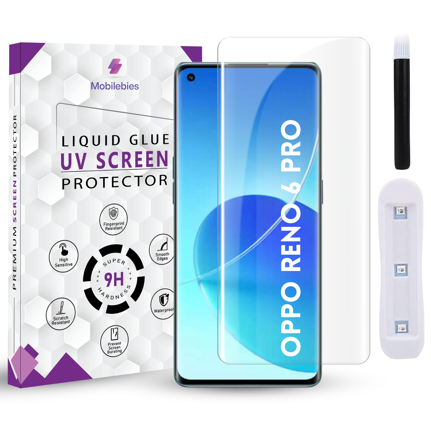 Tempered Glass For Oppo Reno 6 Pro Premium HD+ UV Glass Screen Protector Guard Main image