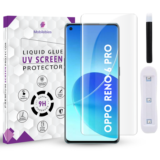 Tempered Glass For Oppo Reno 6 Pro Premium HD+ UV Glass Screen Protector Guard