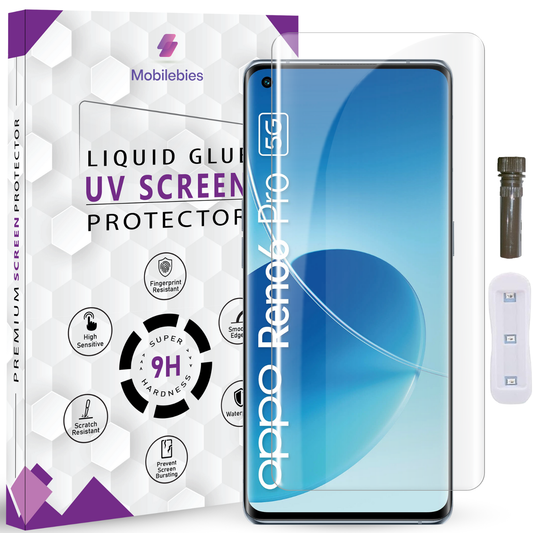 Tempered Glass For Oppo Reno 6 Pro Advanced HD+ UV Glass Screen Protector Guard