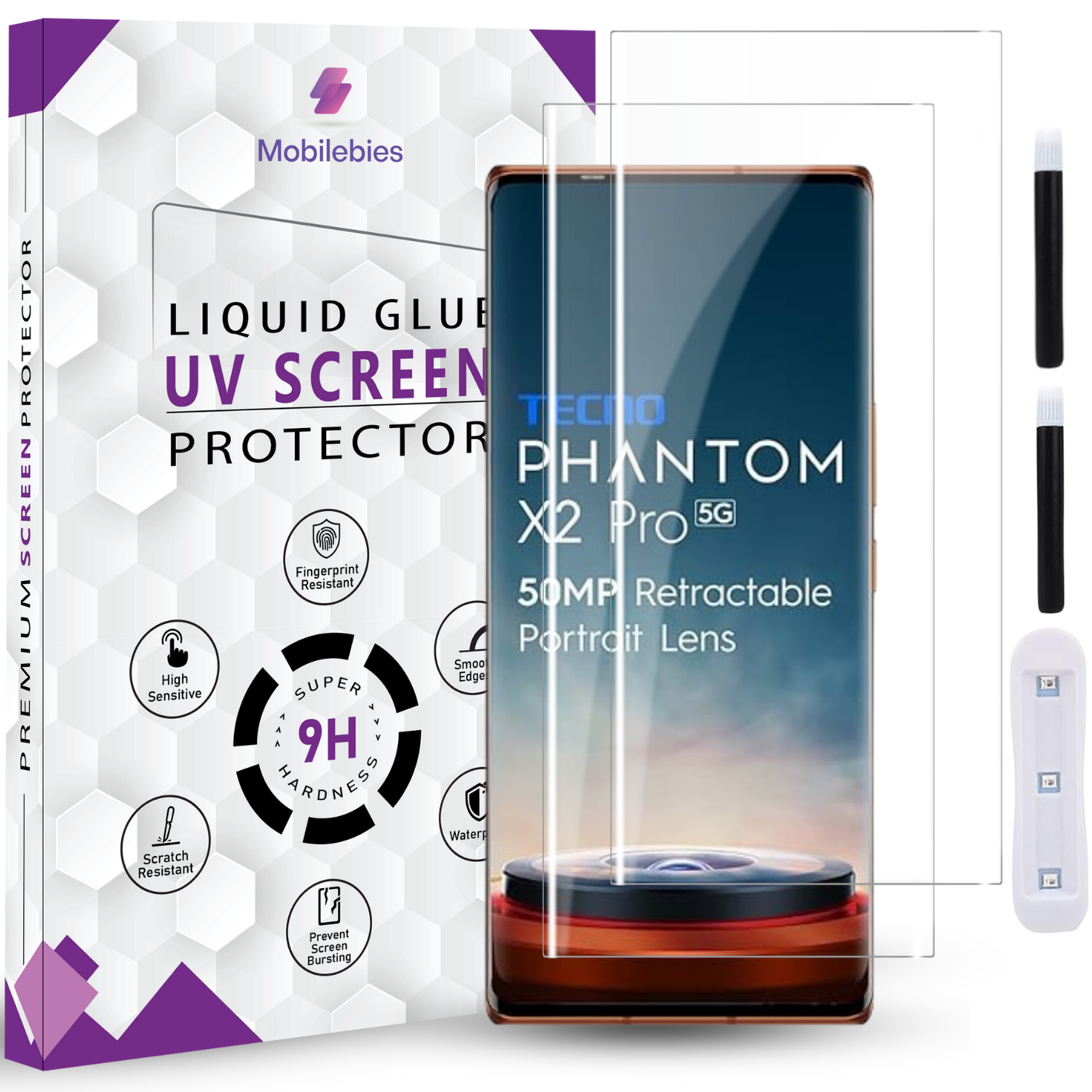 Tempered Glass For Phantom X2 Pro Premium HD+ UV Glass Screen Protector Guard Secondary image