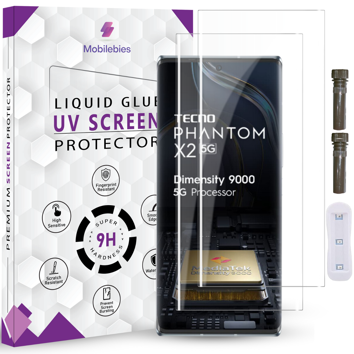 Tempered Glass For Phantom X2 Advanced HD+ UV Glass Screen Protector Guard Secondary image