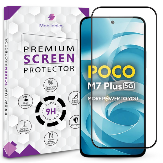 Tempered Glass for Poco M7 Plus Premium Screen Protector Guard