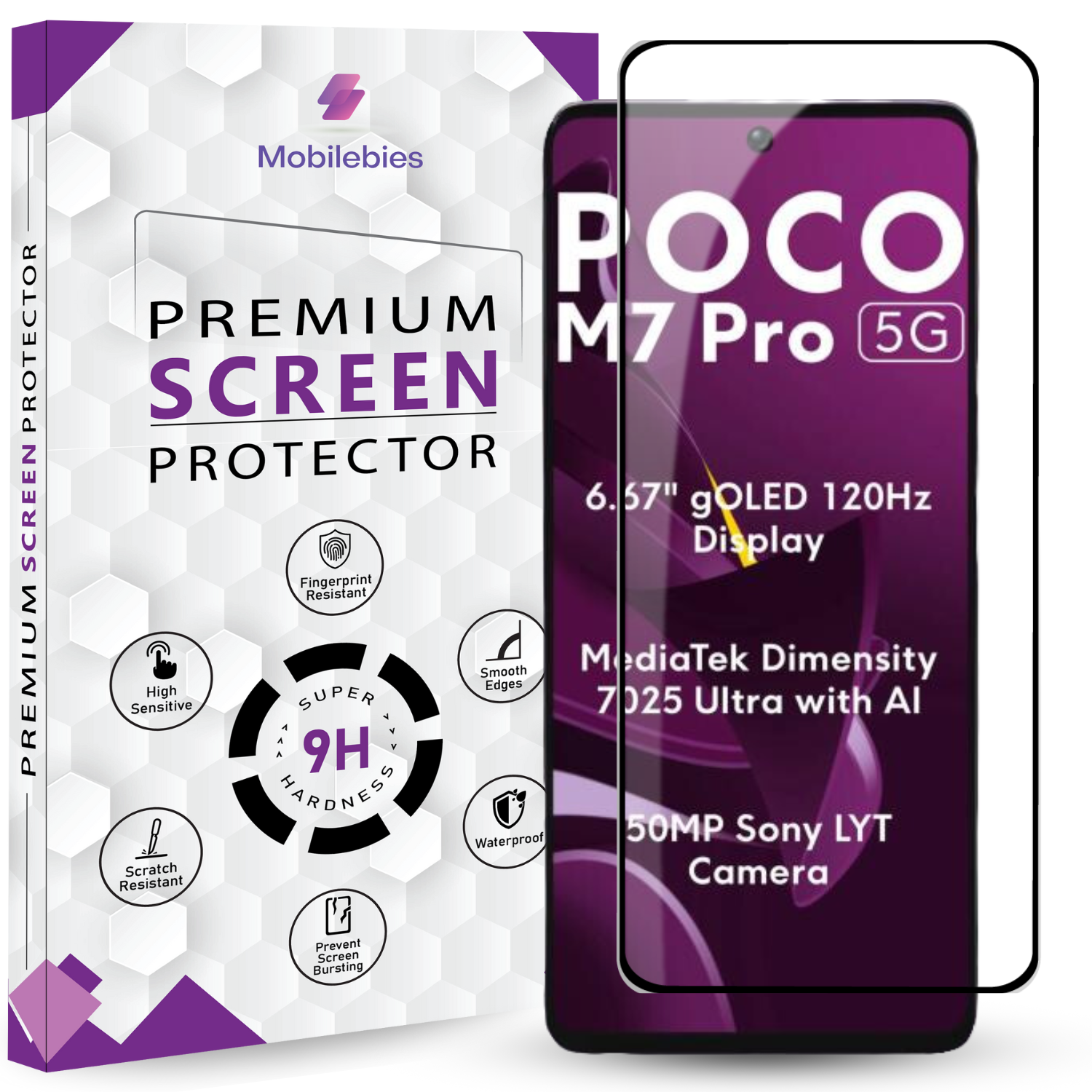 Tempered Glass for Poco M7 Pro Premium Screen Protector Guard