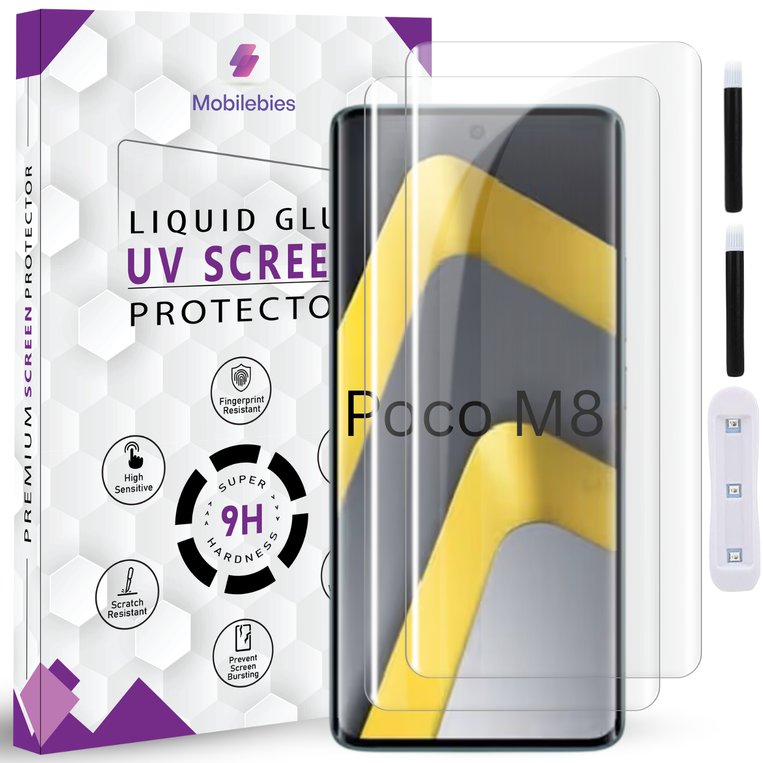 Poco M8 Premium HD+ UV Glass Screen Protector Secondary image