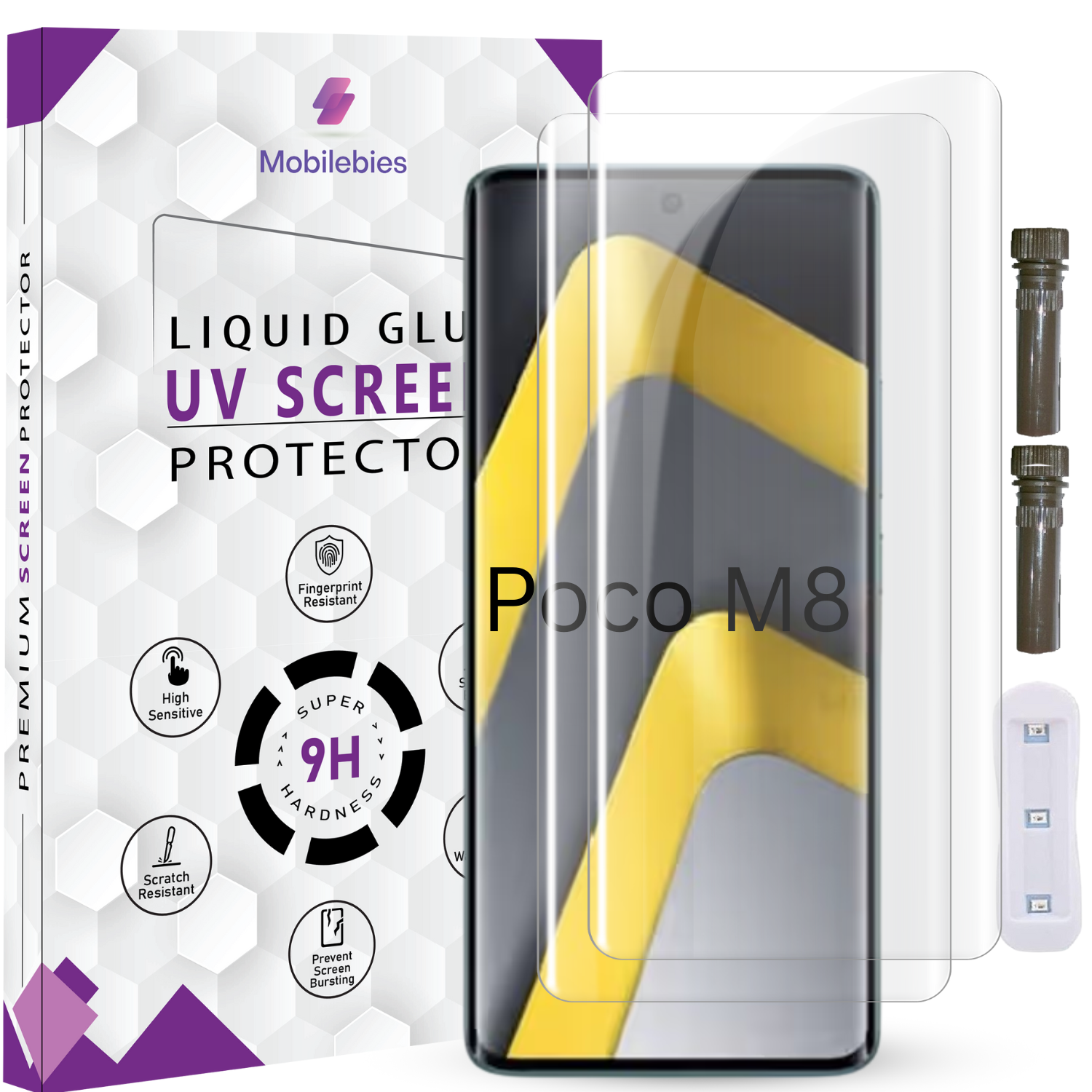 Poco M8 Advanced HD+ UV Glass Screen Protector Secondary image