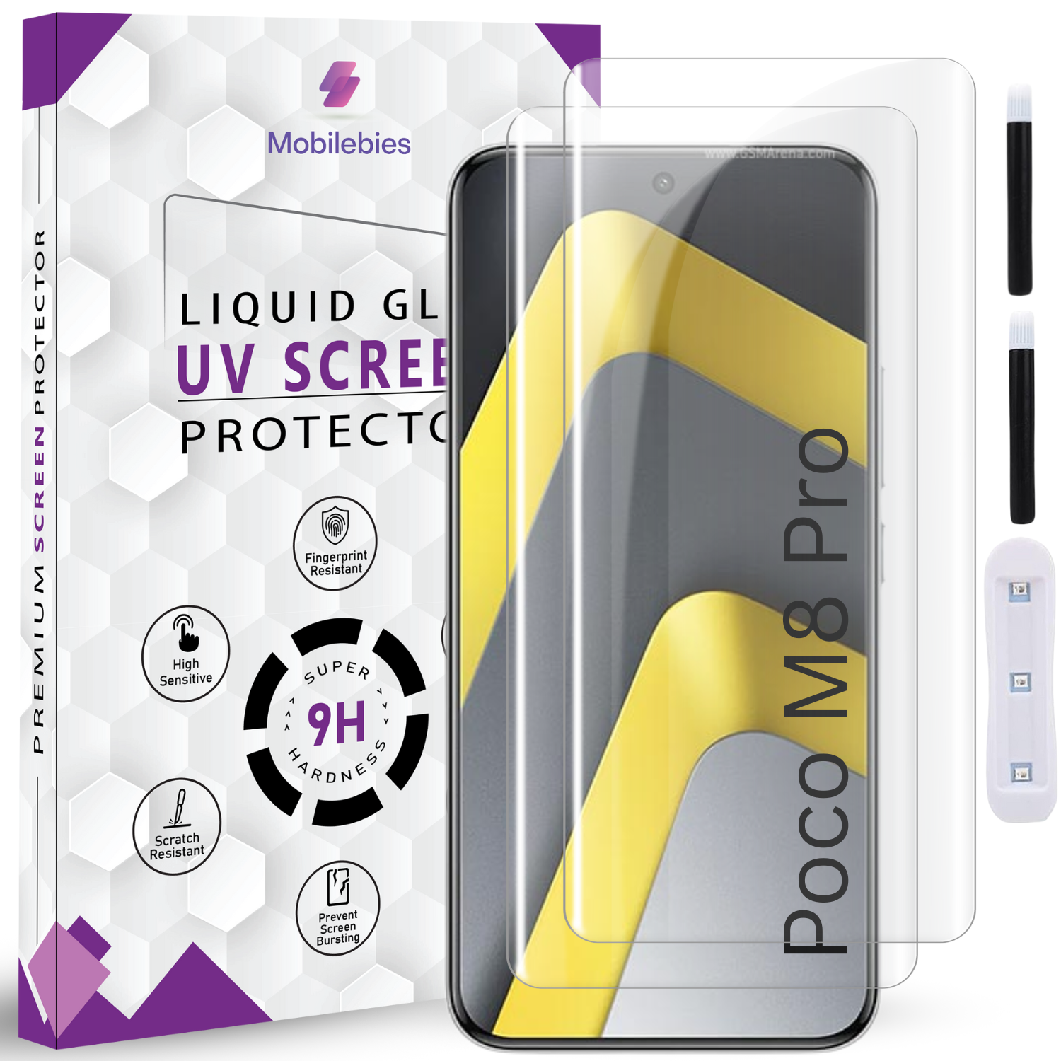 Poco M8 Pro Premium HD+ UV Glass Screen Protector Secondary image
