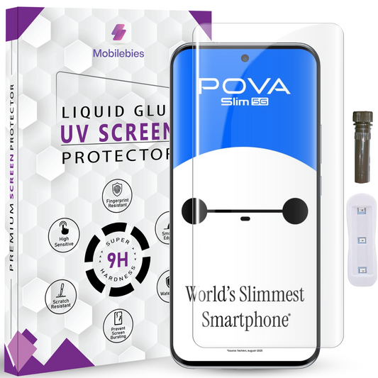 Tempered Glass For Tecno Pova Slim Advanced HD+ UV Glass Screen Protector Guard