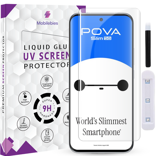 Tempered Glass For Tecno Pova Slim Premium HD+ UV Glass Screen Protector Guard