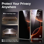 Mobilebies iPhone 16 Privacy Tempered Glass Screen Protector Guard