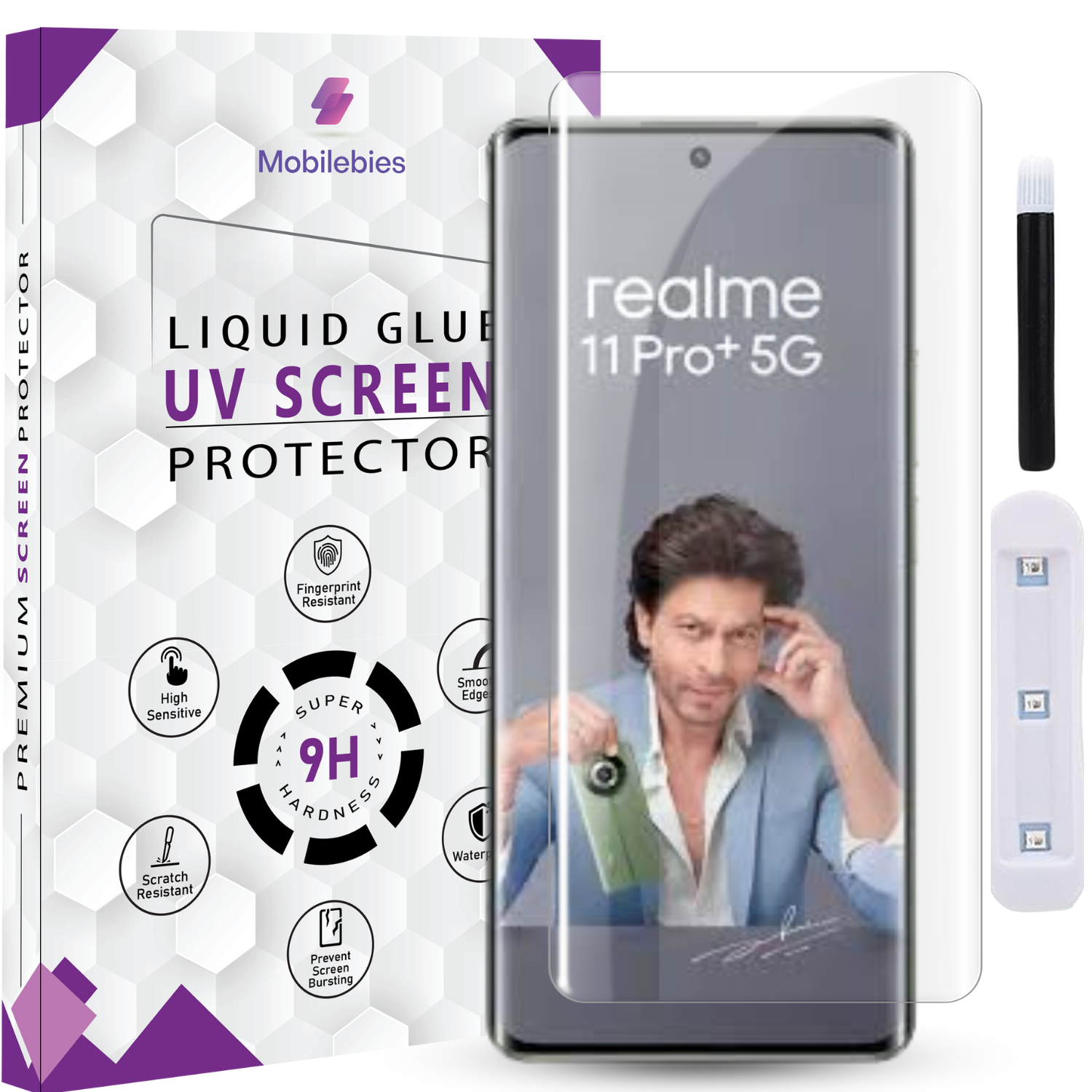 Tempered Glass For Realme 11 Pro Plus Premium HD+ UV Glass Screen Protector Guard Main image