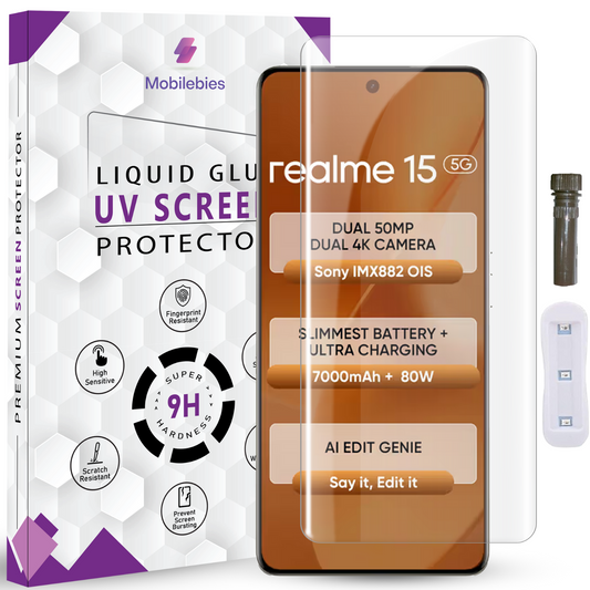 Tempered Glass For Realme 15 Advanced HD+ UV Glass Screen Protector Guard