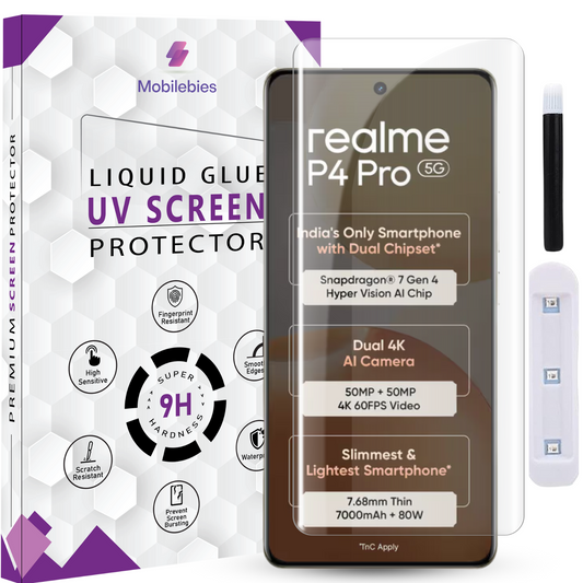 Tempered Glass For Realme P4 Pro 5G Premium HD+ UV Glass Screen Protector Guard
