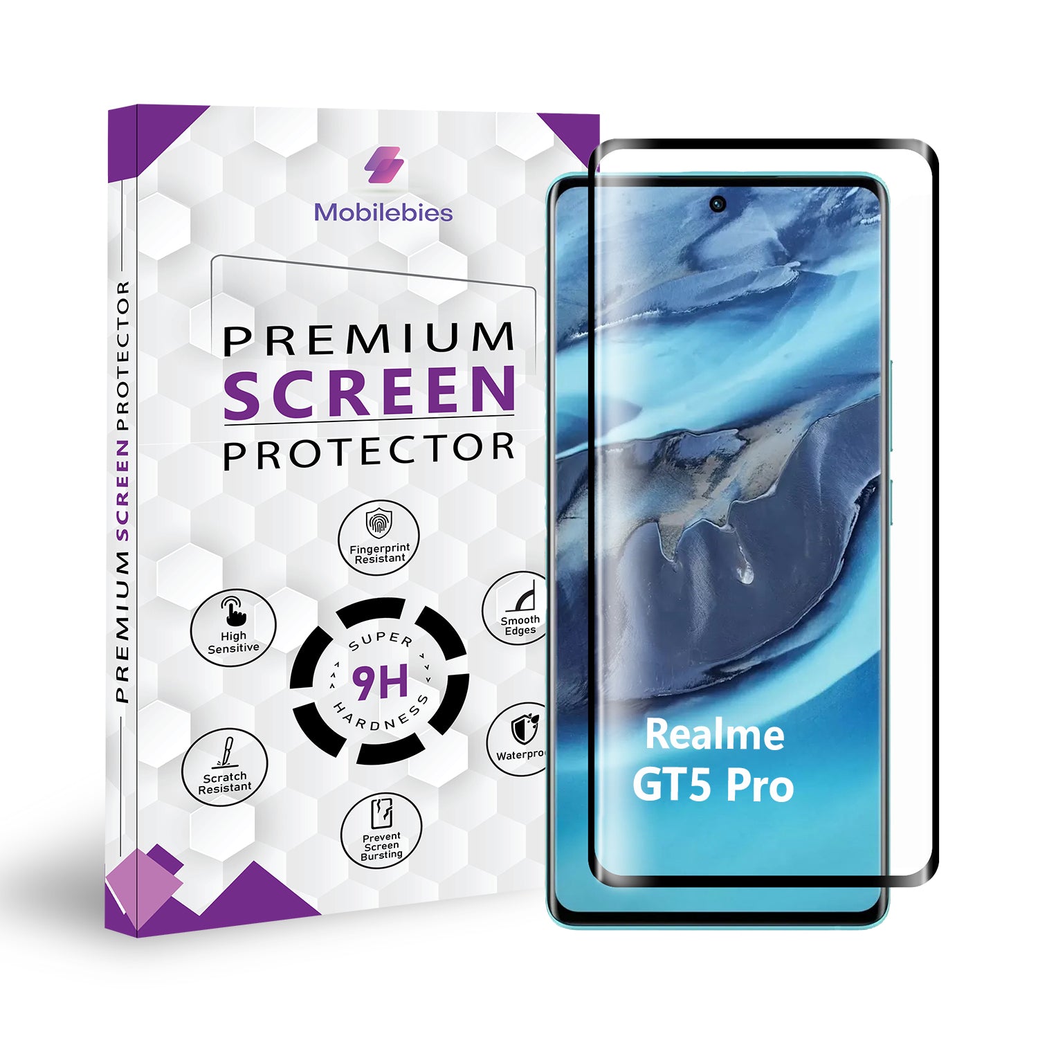 Realme GT5 Pro Full Glue Screen Protector Tempered Glass Main image