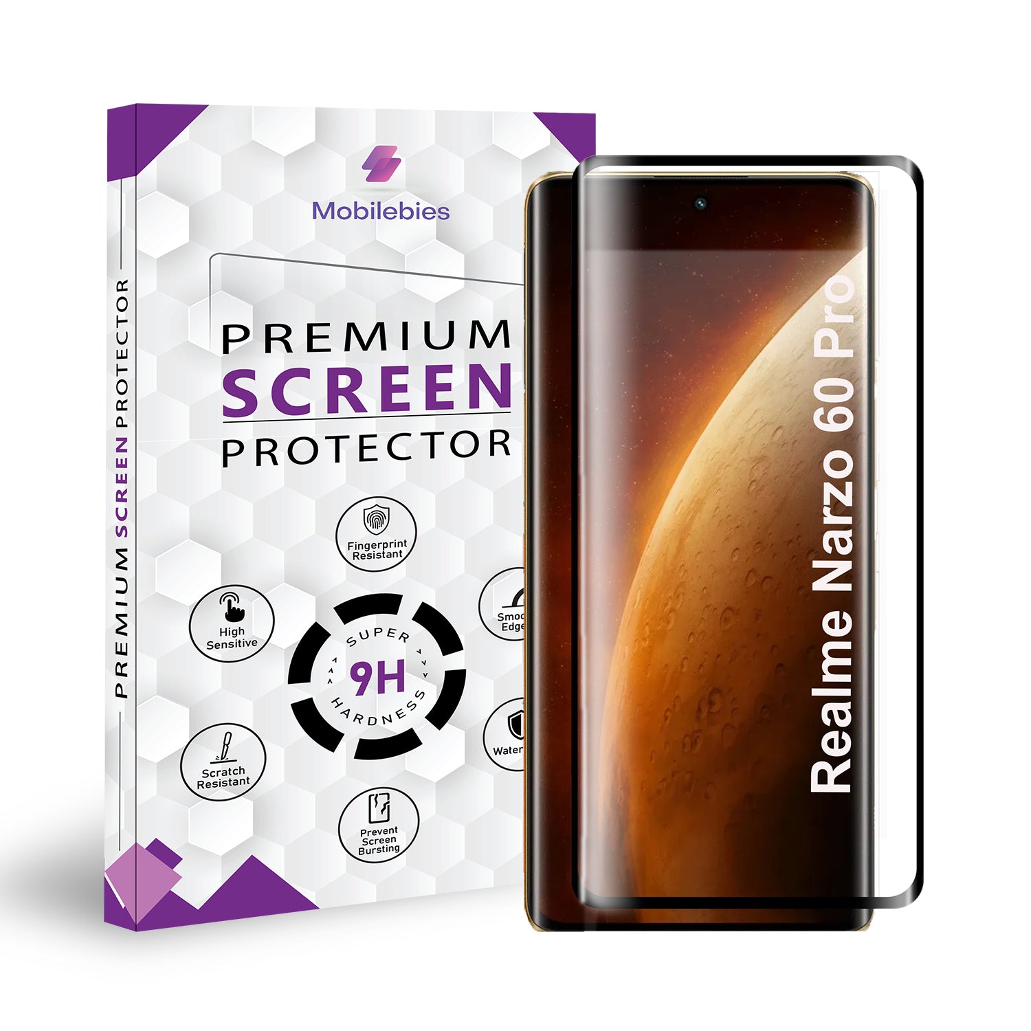 Realme Narzo 60 Pro Full Glue Curved Screen Protector Main image