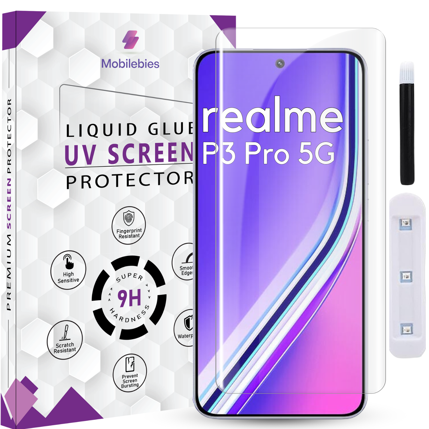 Tempered Glass For Realme P3 Pro Premium HD+ UV Glass Screen Protector Guard Main image
