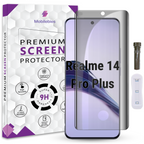 Mobilebies Realme 14 Pro Plus Advanced HD+ UV Privacy Tempered Glass Screen Protector Guard