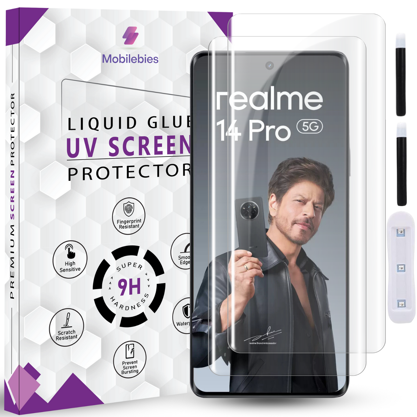 Tempered Glass For Realme 14 Pro Premium HD+ UV Glass Screen Protector Guard